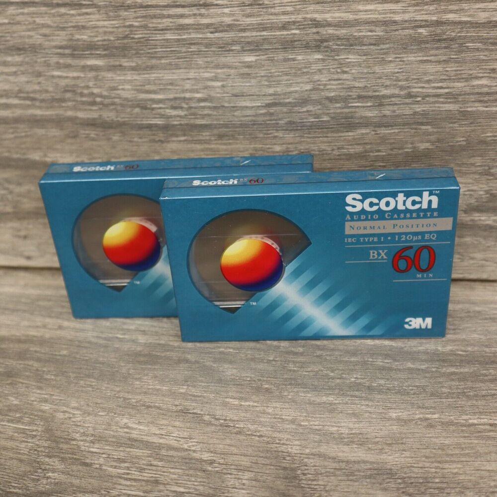 3M SCOTCH BX60 SEALED BLANK AUDIO CASSETTE TAPE BX 60 X 2 New